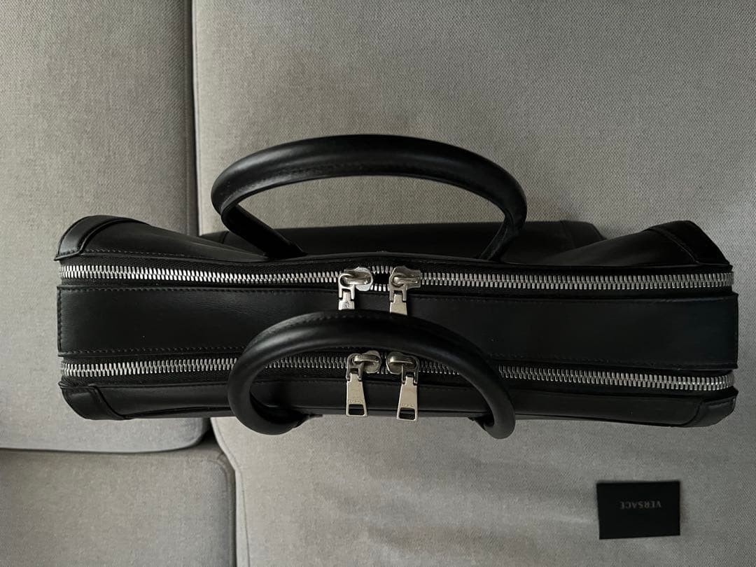 Versace Black Leather Business Bag Used Excellent Condition thumbnail 3