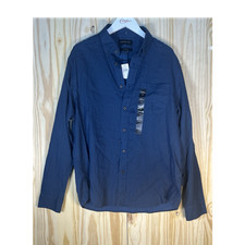Banana Republic Men  s M Slim Fit Blue Geometric Long Sleeve Button-Up Shirt