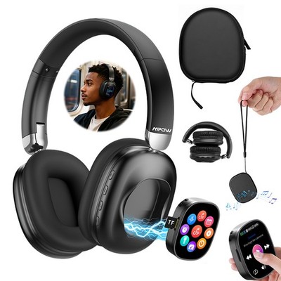 MPOW 2-in-1 Bluetooth 6.0-Kopfhörer mit LCD Touchscreen mit Aufbewahrungsbeutel