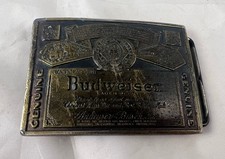 Vintage Budweiser Belt Buckle Genuine Bud Anheuser Busch 1970s 2"belt Width