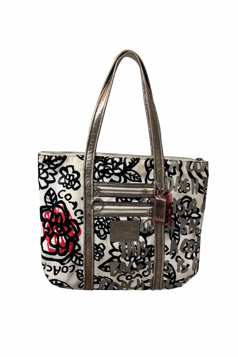 Coach Poppy Graffiti Glam Tote for sale | eBay