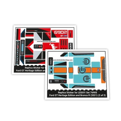 Replacement Sticker for Set 76905 - Ford GT Heritage Edition and