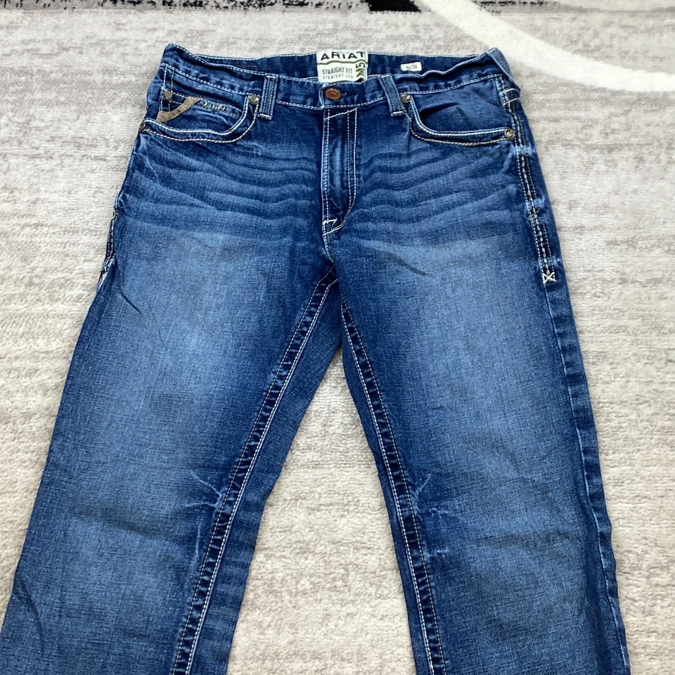 Pantalones Ariat Jeans 34 Azul M5 Trabajo Barras de Refuerzo 34x34 Aire Libre Preppy Durastretch Para Hombres Foto 2 de 4