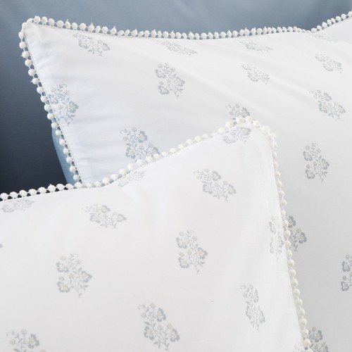 Bianca Esme Floral 200TC 100% Cotton Duvet Cover Bedding Set White/Blue - Picture 36 of 38