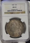 1887 US Morgan Silver Dollar $1 NGC MS63 Toned