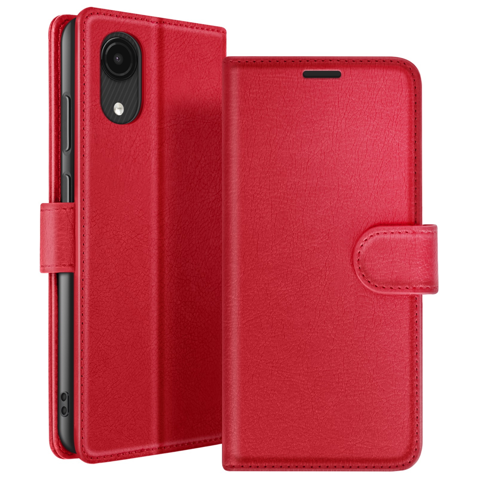 Housse portefeuille Galaxy A03 Core rouge Zanaé clapet support magnétique