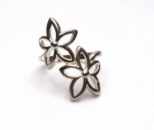 Vintage Sterling Silver Ring Flowers
