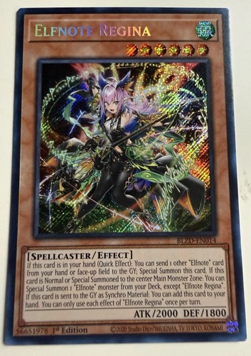 Elfnote Regina BLZD-EN014 Secret Rare 1st Edition NM Yu-Gi-Oh! 2026