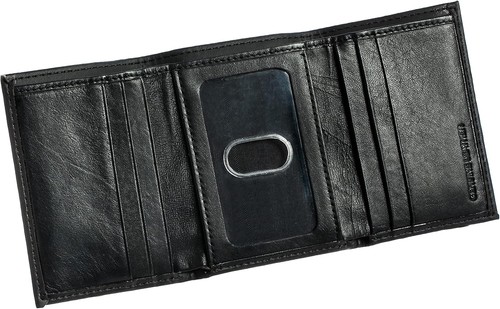 Virginia Tech Hokies Black Genuine Leather Tri-Fold Wallet - Picture 2 of 2