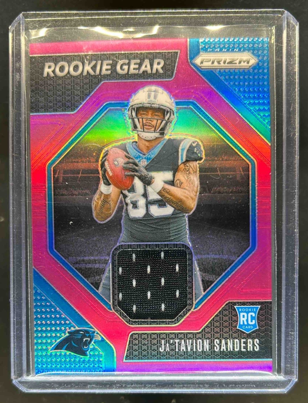 2024 Prizm Ja'Tavion Sanders Rookie Gear RC Jersey Pink #RG-JSS Panthers