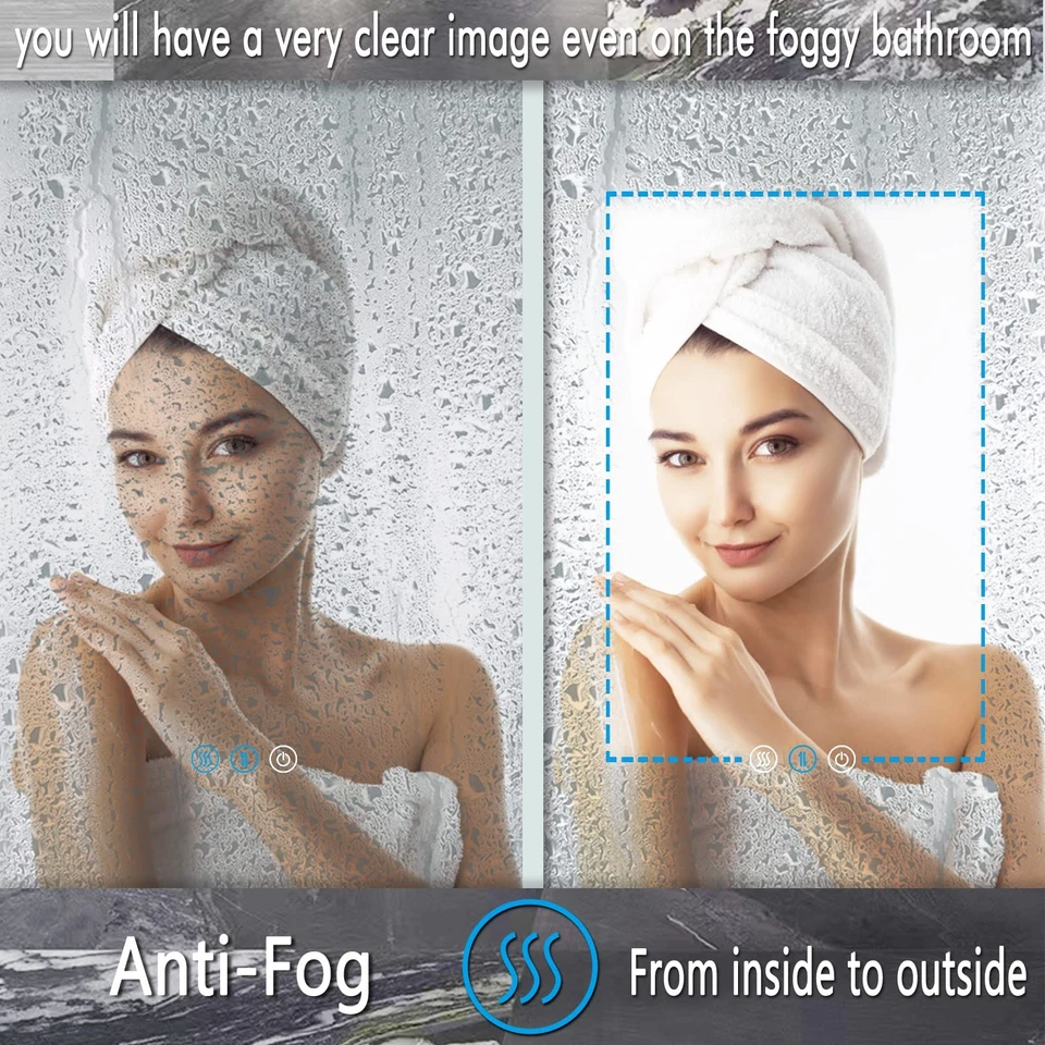 Espejo LED de baño de arco negro de 20 x 30 pulgadas con estante de almacenamiento 3 colores arqueado... Foto 3 de 4