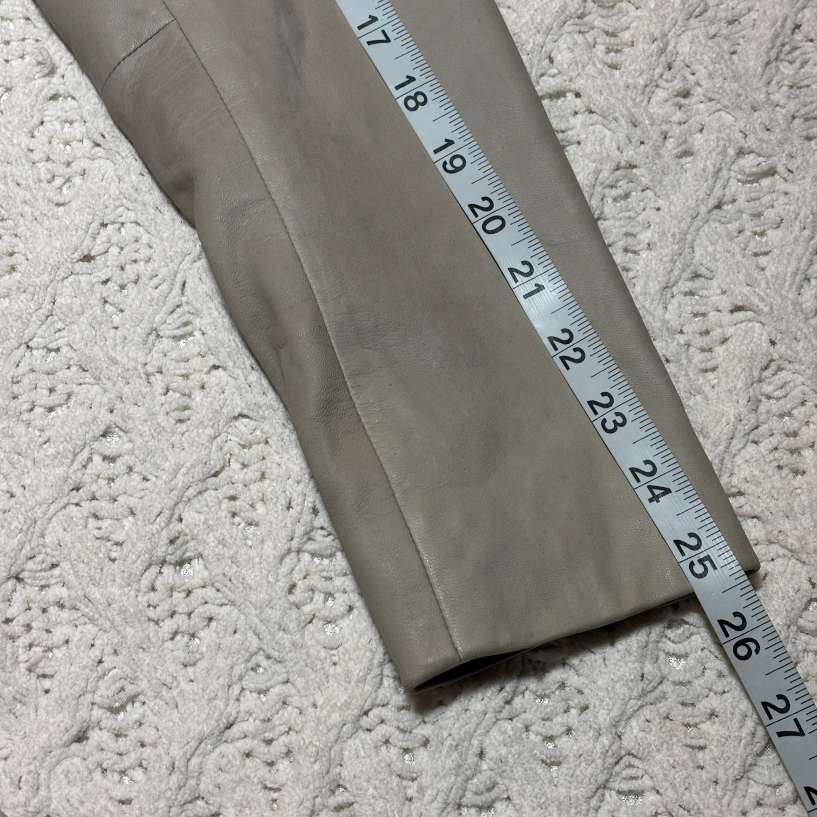 Hinge Leather Jacket Lambskin Tan Solid Collarles… - image 9