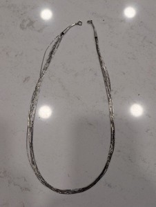 Native American Liquid Silver 10-Strand Necklace 24” Sterling