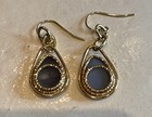 14K GOLD MILOR ITALY SIGNED DRUZY DANGLE EARRINGS (3 GRAMS) — photo 5