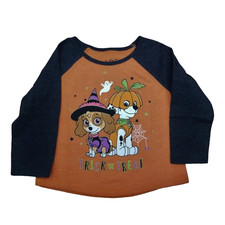 HALLOWEEN T-Shirt - PAW PATROL - Orange/Black - Skye, Marshall 12 Mo NWT