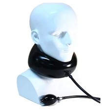 Black Latex Manual inflation Neck Corset Rubber Collar Fetish Clubwear 0.4mm