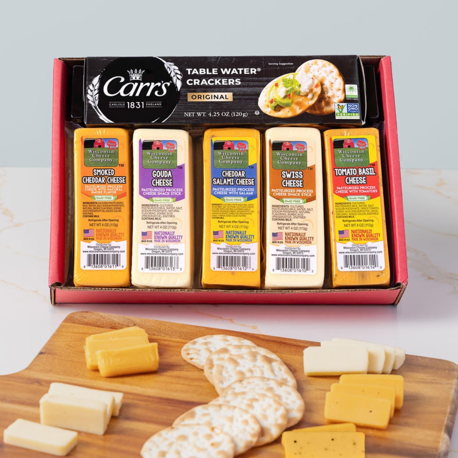 Specialty Wisconsin Cheese & Cracker Gift Box for Parties, Charcuterie Boards