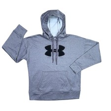 Under Armour Womens Hoodie Purple Cold Gear Pullover Sweatshirt Big Logo Small S