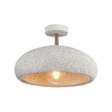 Modern Resin Semi Flush Mount Ceiling Light Fixture For Hallway Porch & Entrance