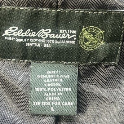 Eddie Bauer Womens Size Large Genuine Lamb Leather Brown Jacket
