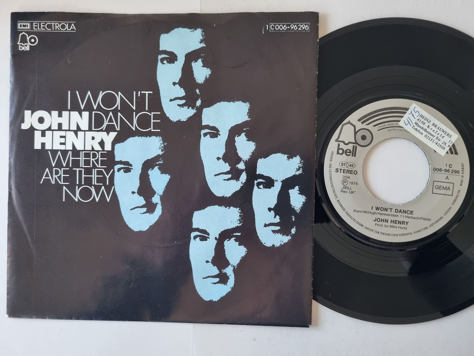 John Henry - I Won't Dance 7'' Vinyl Germany
