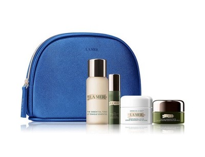 La Mer 5pc Gift: Moisturizing Cream, Eye, Essential Tonic, Serum, Bag NWT
