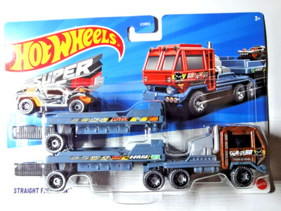 Hot Wheels - Straitght Freightin - Super Rigs - Truck mit Auto 2er Set - HVD94