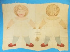 Early 1900's Lawrence Co. Boston Sew Together Lithographed 15" Doll Uncut Nice!