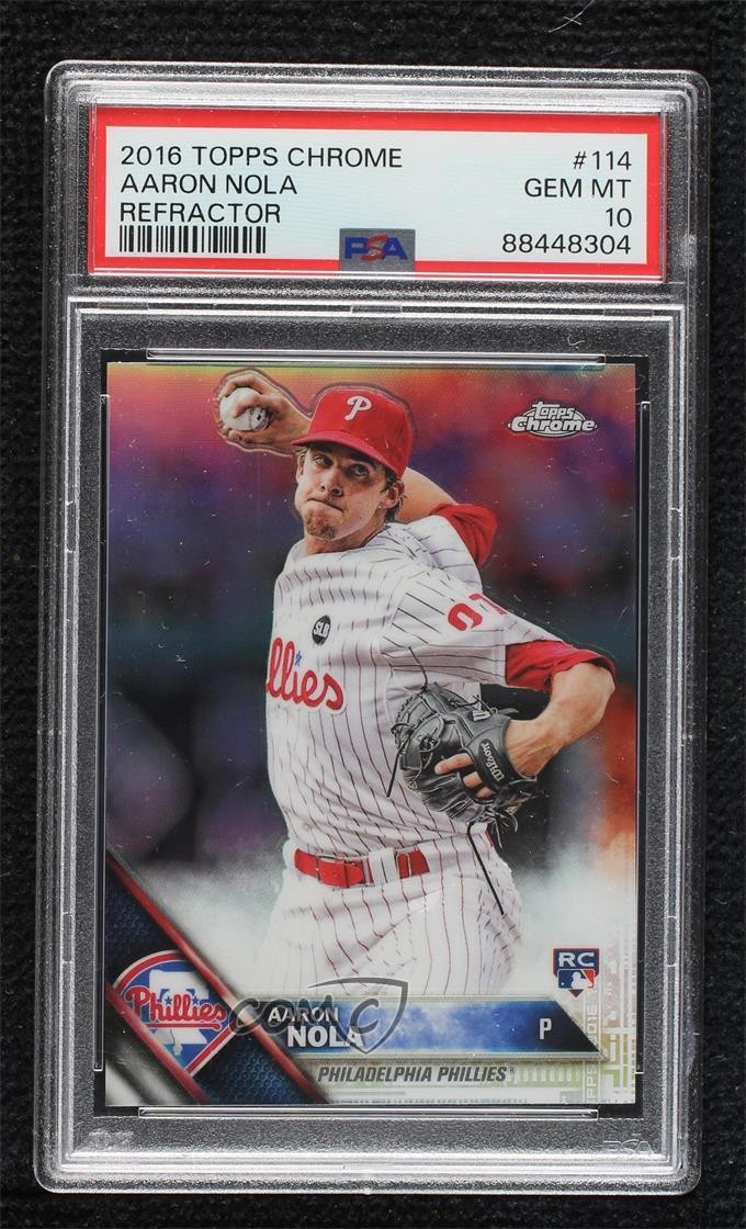 2016 Topps Chrome Refractor Aaron Nola #114 PSA 10 GEM MT 11ff