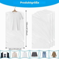 50 StüCk KleidersäCke, 60 X 120Cm Waschbare KleiderhüLle Kleidersack Kunststoff