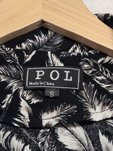 POL Clothing Womens Small Black Gray Feather Print Belted Trench Dress Classic - Picture 5 of 7