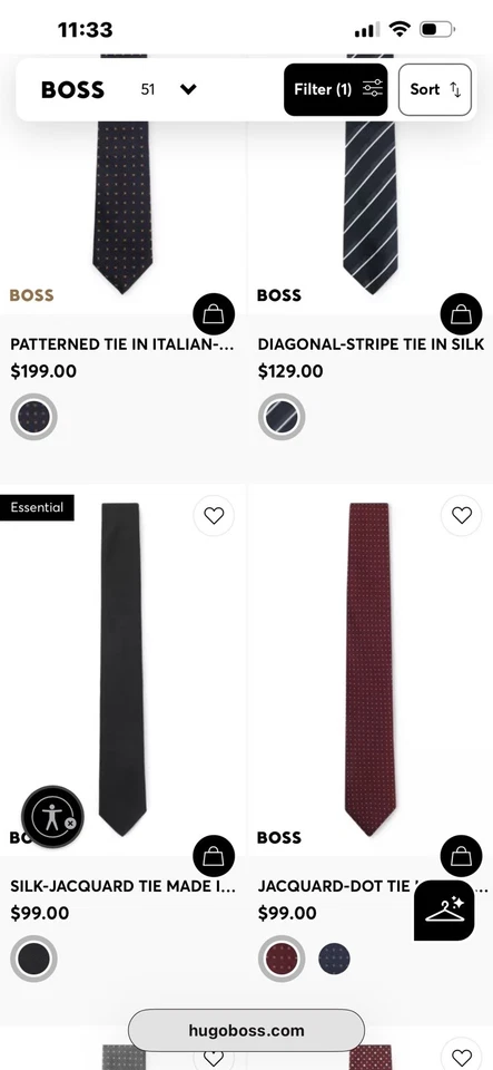 Corbata de seda morada Hugo Boss para hombre Foto 2 de 4