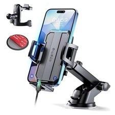 Upgraded 3-in-1 Car Phone Holder Mount Powerful Suction Phone Mount for Black