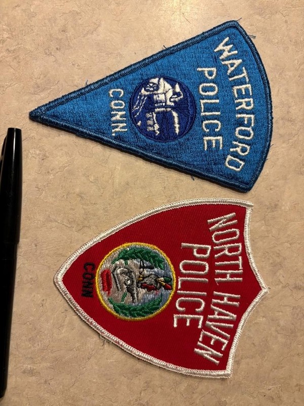2 Waterford & North Haven Connecticut Police Patches New Condition SKU#38477