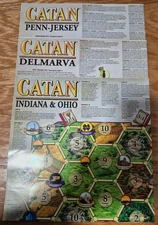 Catan Geographies - (3) Maps - Penn-Jersey/Delmarva/Indiana & Ohio - New