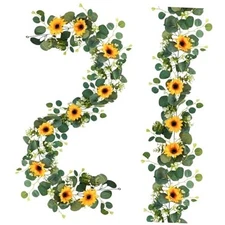  Pack Artificial Sunflower Garland, 6ft/Strand Silk Sunflowers Hanging Large 2