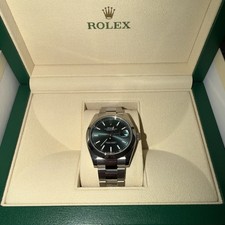 Rolex Datejust Green Baton Dial Date Stainless Steel 41mm Men's Watch 126300