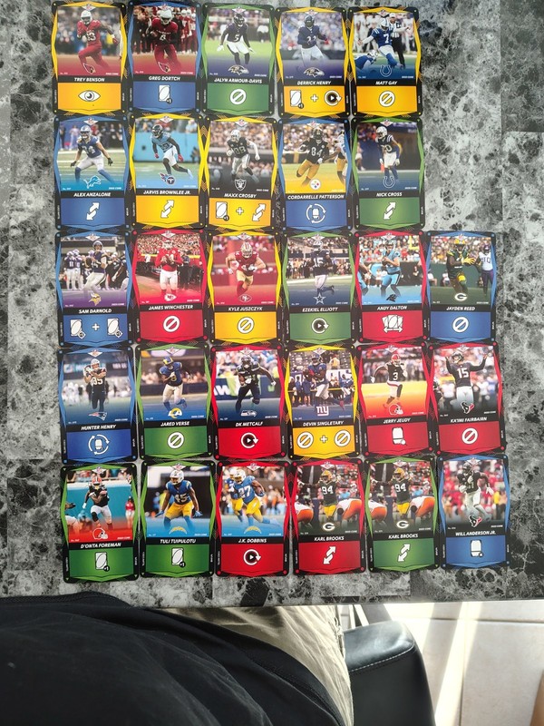Mattel NFL Core 2025 Football Trading Card 24-Card Lot Henry Benson Dortch