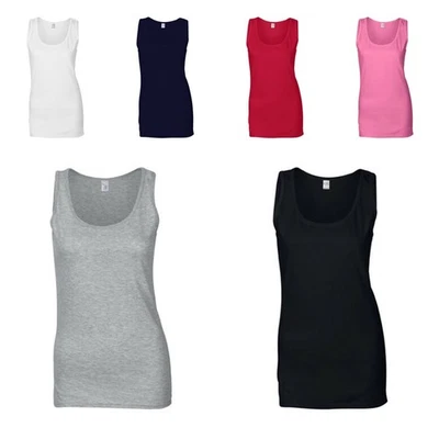 GILDAN Trägershirt Tanktop Softstyle Damen Figurbetont Tank Top S-XXL 64200L NEU