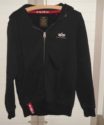 ALPHA INDUSTIES SWEATJACKE HOODIEJACKE SCHWARZ GR.S