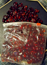 Ruby Red Translucent Glass Gems Pebbles   Vase Fill / Mosaic   2.5 lb 