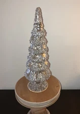 Ragon House Vintage Style 13” Snowy Mercury Glass Christmas Tree