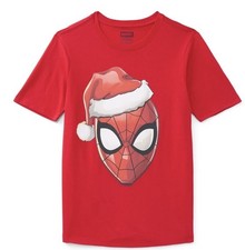 Spider-Man Boys Christmas T-Shirt Santa Spidey Graphic Red Size 4-5 Marvel NEW