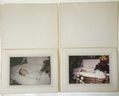 2 VTG FUNERAL PICTURES CASKET COFFIN Fo