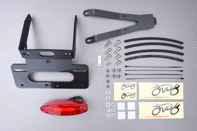 Support de plaque d'immatriculation aluminium KTM 690 SMC-R feu stop rouge moto LC4 2019-2024