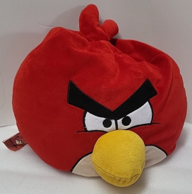 Angry Birds Red Bird Plush Soft Stuffed Bean Bag Pillow Large Character 14'' EUC