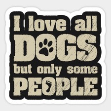 I love All Dogs Pet Dog Lover Owner Vinyl Decal Decor Laptop Animal Car Sticker