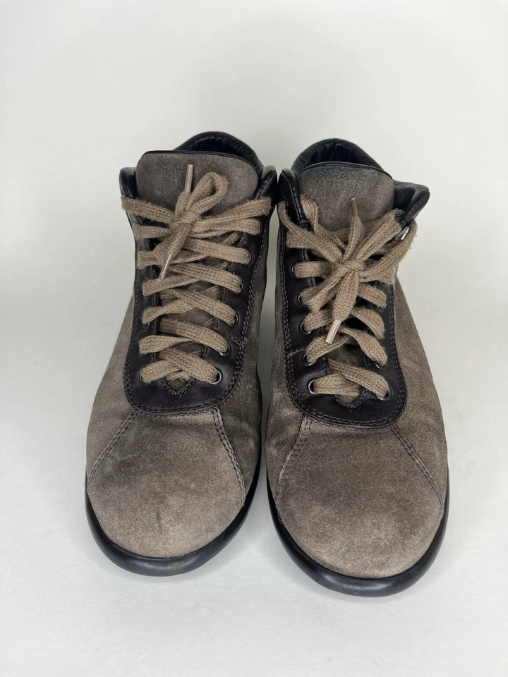 Mujer Botines Con Cordones Mujer Talla 38 EE. UU. 7 Marrón Gamuza Senderismo Caminar Italia  Foto 2 de 4