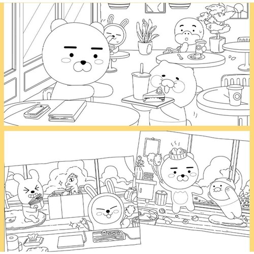 Kakao Friends Chunshik is Cat Coloring Book Korean Book - Picture 5 of 5