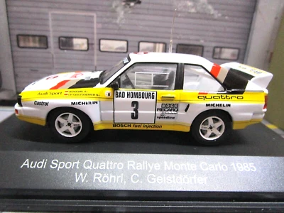 AUDI Quattro Sport Rallye Monte Carlo WM 1985 #3 Röhrl HB IXO SP CMR 1:43 - Bild 1 von 4